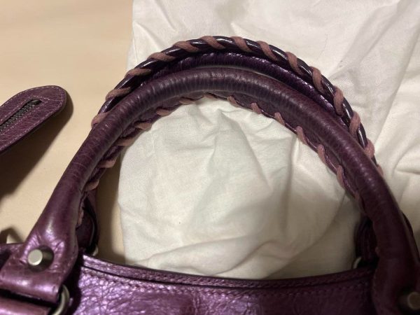 BALENCIAGA Y2K Classic City 115748 2-Way Shoulder Bag – Purple Leather AUTH ES1 - Image 2