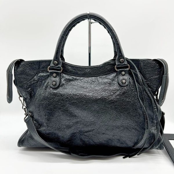 NEAR MINT BALENCIAGA Y2K Classic City 115748 2way Shoulder Bag Black Leather ES1 - Image 1