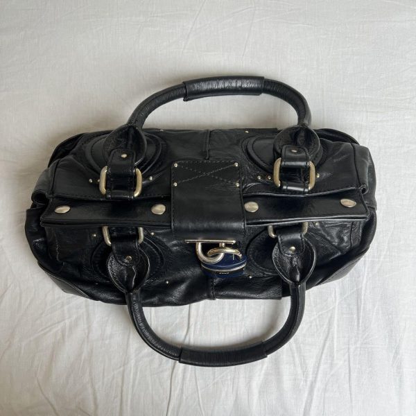 Rare Chloe Paddington Handbag Shoulder Bag Padlock Key Black Leather silver - Image 8