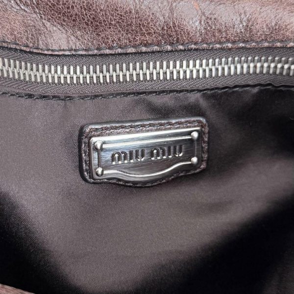 Authentic PreOwned miu miu vitello lux side ribbon bag y2k Dark brown - Image 12