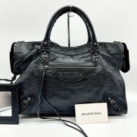 NEAR MINT BALENCIAGA Y2K Classic City 115748 2way Shoulder Bag Black Leather ES1