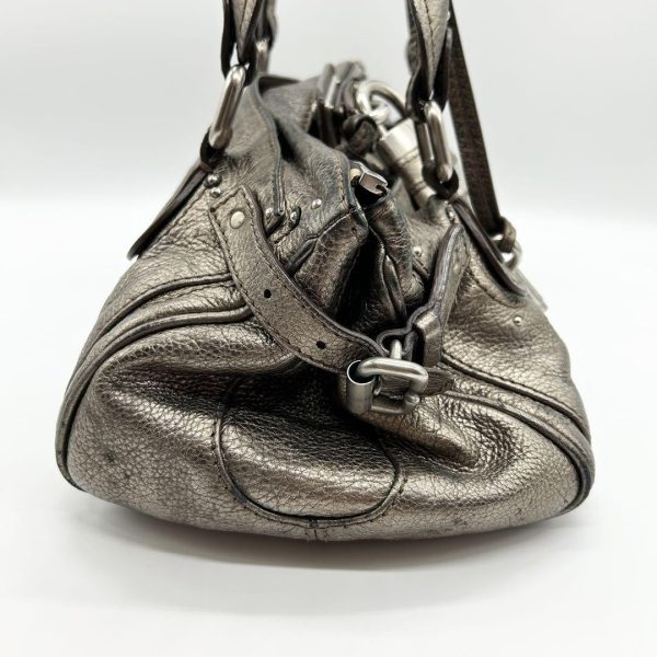 Rare Chloe Paddington handbag metallic silver Shoulder Bag Leather Women's - Image 5