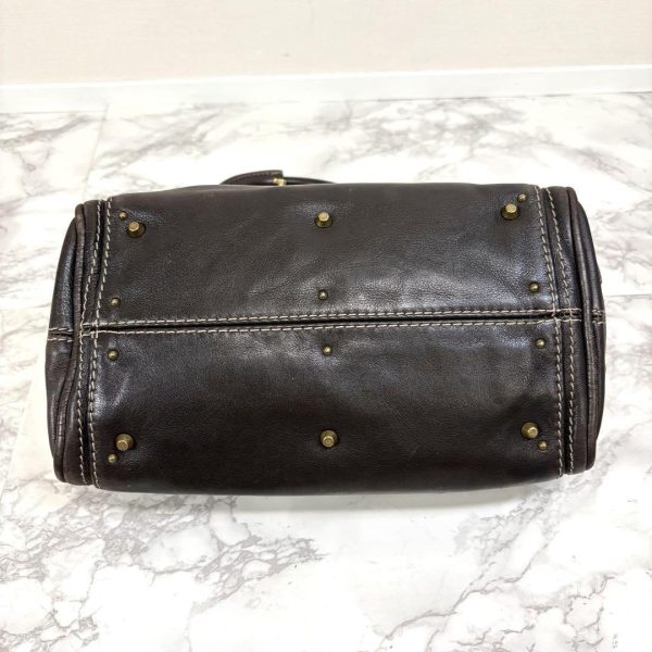 Rare Chloe Mini Paddington Handbag Leather Key and Lock Dark Brown Used - Image 6