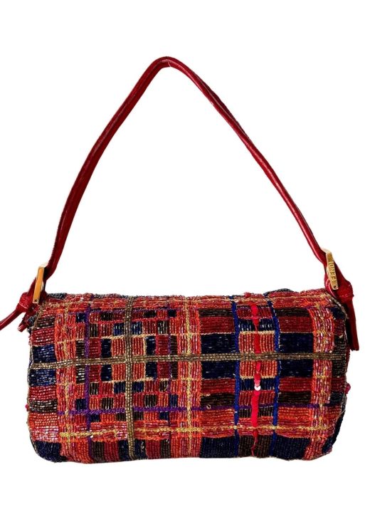 Authentic FENDI Baguette Multicolor Beaded Shoulder Bag Pre-owned