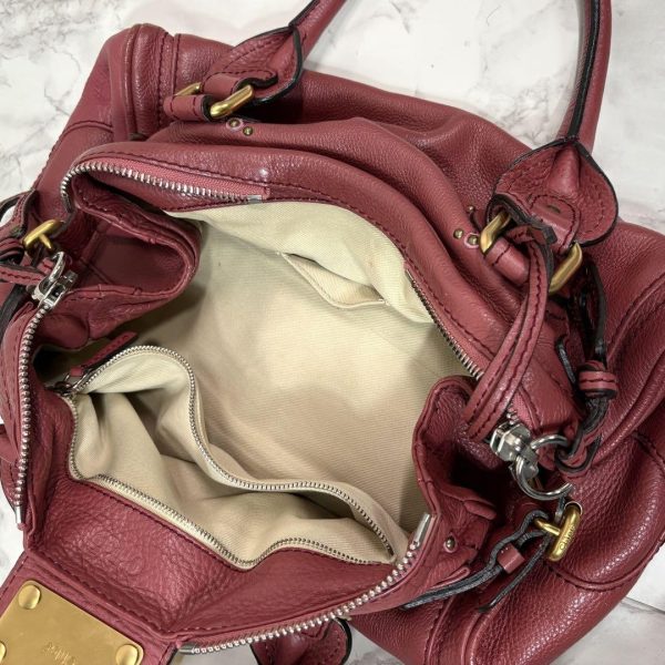 Rare Chloe Paddington Hand Bag Leather Pink With Padlock Key - Image 9