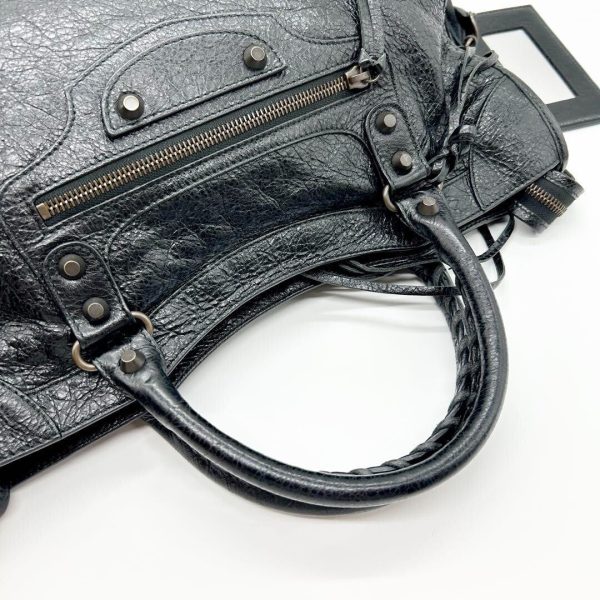NEAR MINT BALENCIAGA Y2K Classic City 115748 2way Shoulder Bag Black Leather ES1 - Image 2