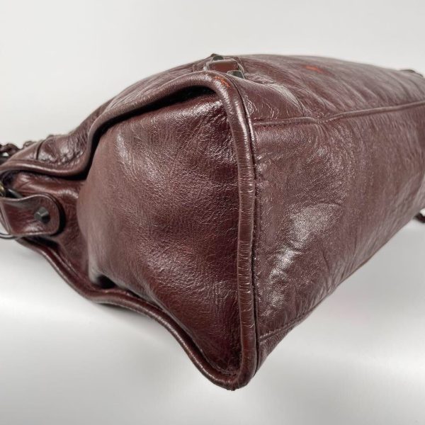 BALENCIAGA Classic City 115748 - Mogano Chocolate Brown Leather Shoulder Bag ES1 - Image 12