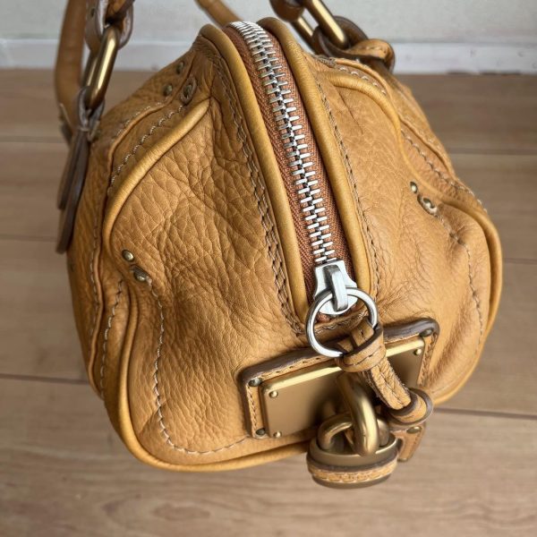 Rare Chloe Paddington Handbag Shoulder Bag Padlock Key Leather Brown - Image 2